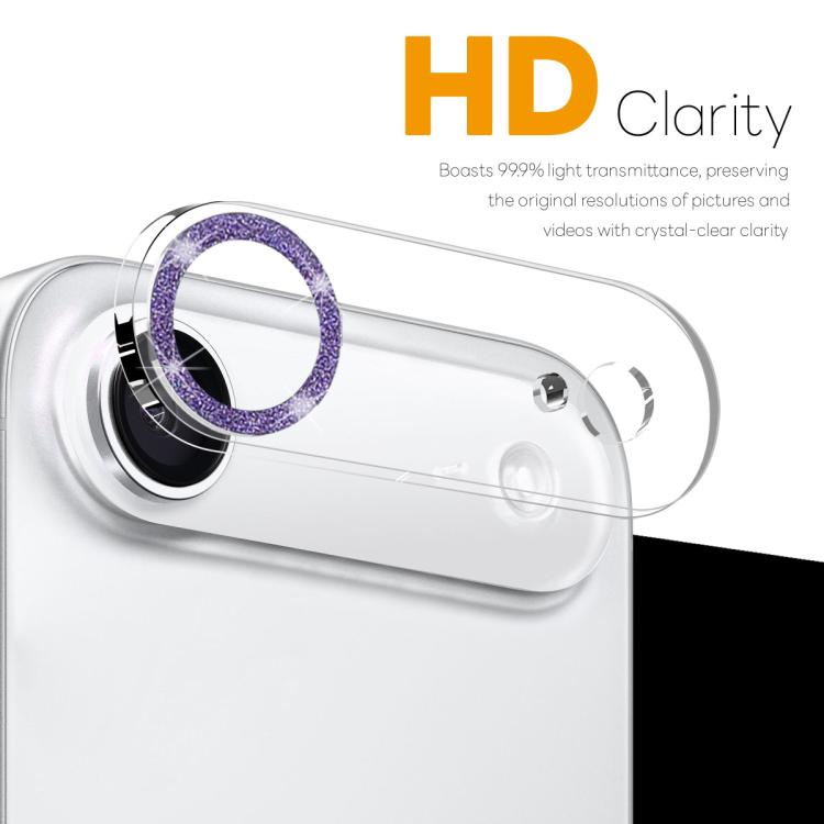 For iPhone Air NORTHJO Camera Lens Protector Glitter Ring 3D Tempered Glass Film(Purple) by NORTHJO