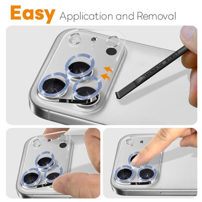 For iPhone 17 Pro NORTHJO Camera Lens Protector Glitter Ring 3D Tempered Glass Film(Blue) by NORTHJO