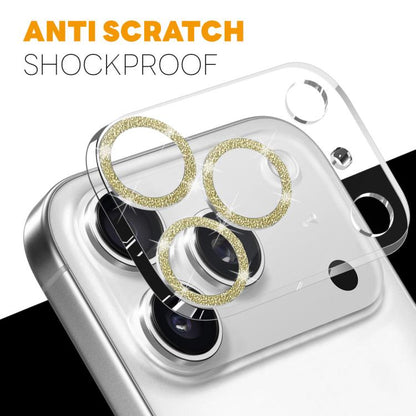 For iPhone 17 Pro Max NORTHJO Camera Lens Protector Glitter Ring 3D Tempered Glass Film(Gold) by NORTHJO