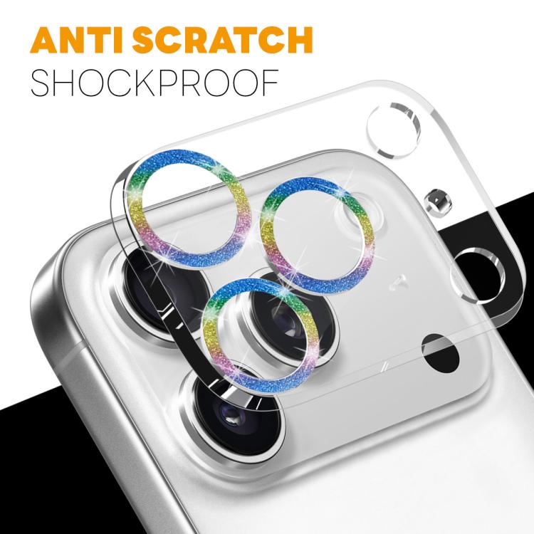 For iPhone 17 Pro Max NORTHJO Camera Lens Protector Glitter Ring 3D Tempered Glass Film(Colorful) by NORTHJO
