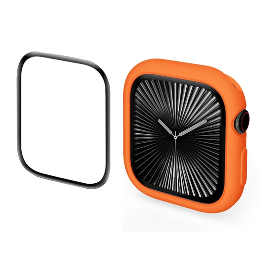 For Apple Watch Series 11 / 10 46mm ENKAY Hat-Prince 2 in 1 Candy Color TPU Watch Case with Full Coverage PMMA Soft Film(Orange) by ENKAY