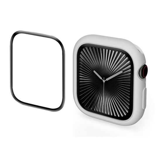 For Apple Watch Series 11 / 10 46mm ENKAY Hat-Prince 2 in 1 Candy Color TPU Watch Case with Full Coverage PMMA Soft Film(Light Grey) by ENKAY