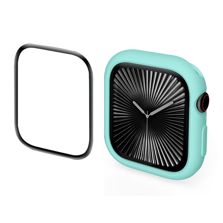 For Apple Watch Series 11 / 10 46mm ENKAY Hat-Prince 2 in 1 Candy Color TPU Watch Case with Full Coverage PMMA Soft Film(Light Blue) by ENKAY