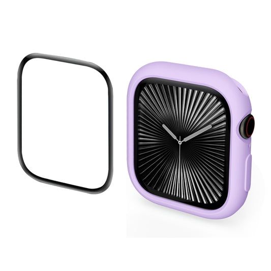 For Apple Watch Series 11 / 10 46mm ENKAY Hat-Prince 2 in 1 Candy Color TPU Watch Case with Full Coverage PMMA Soft Film(Purple) by ENKAY