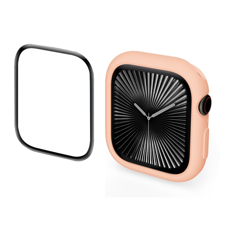 For Apple Watch Series 11 / 10 42mm ENKAY Hat-Prince 2 in 1 Candy Color TPU Watch Case with Full Coverage PMMA Soft Film(Pink) by ENKAY