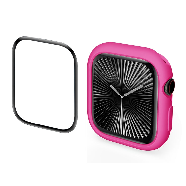 For Apple Watch Series 11 / 10 42mm ENKAY Hat-Prince 2 in 1 Candy Color TPU Watch Case with Full Coverage PMMA Soft Film(Rose) by ENKAY