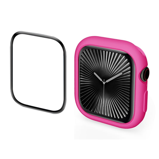 For Apple Watch Series 11 / 10 42mm ENKAY Hat-Prince 2 in 1 Candy Color TPU Watch Case with Full Coverage PMMA Soft Film(Rose) by ENKAY
