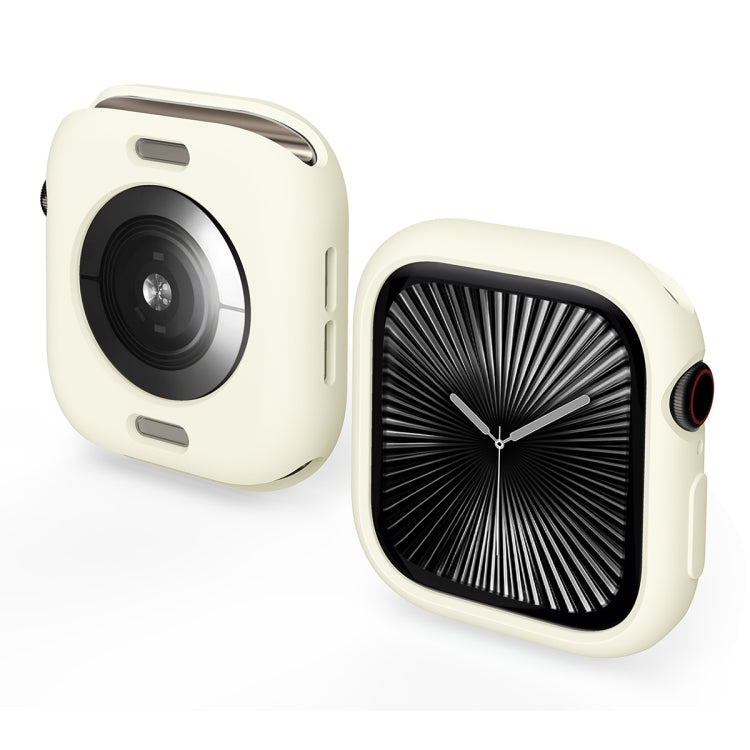 For Apple Watch Series 11 / 10 42mm ENKAY Hat-Prince 2 in 1 Candy Color TPU Watch Case with Full Coverage PMMA Soft Film(Beige) by ENKAY