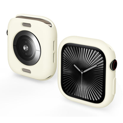 For Apple Watch Series 11 / 10 42mm ENKAY Hat-Prince 2 in 1 Candy Color TPU Watch Case with Full Coverage PMMA Soft Film(Beige) by ENKAY