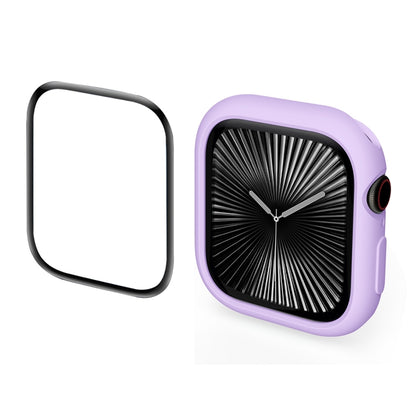 For Apple Watch Series 11 / 10 42mm ENKAY Hat-Prince 2 in 1 Candy Color TPU Watch Case with Full Coverage PMMA Soft Film(Purple) by ENKAY