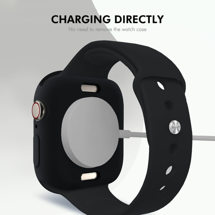 For Apple Watch Series 11 / 10 42mm ENKAY Hat-Prince 2 in 1 Candy Color TPU Watch Case with Full Coverage PMMA Soft Film(Black) by ENKAY