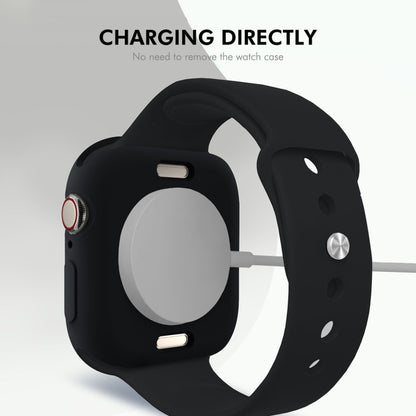 For Apple Watch Series 11 / 10 46mm ENKAY Hat-Prince 2 in 1 Candy Color TPU Watch Case with Full Coverage PMMA Soft Film(Black) by ENKAY