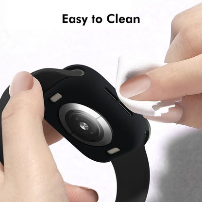 For Apple Watch Series 11 / 10 46mm ENKAY Hat-Prince 2 in 1 Candy Color TPU Watch Case with Full Coverage PMMA Soft Film(Black) by ENKAY