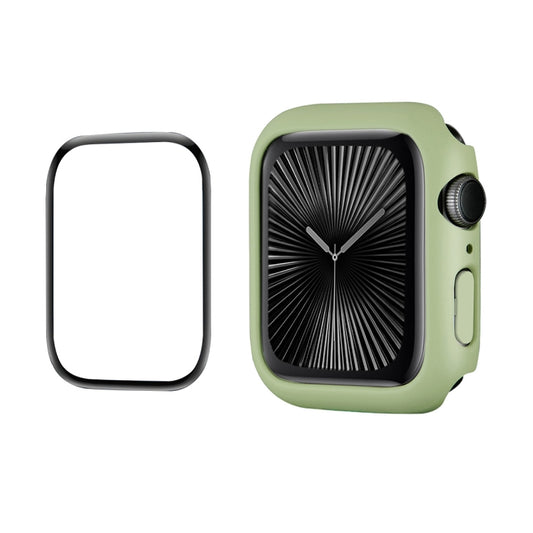 For Apple Watch Series 11 / 10 46mm ENKAY Hat-Prince 2 in 1 Solid Color PC Watch Case with Full Coverage PMMA Soft Film(Light Green) by ENKAY