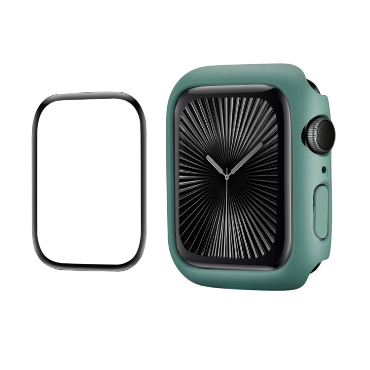 For Apple Watch Series 11 / 10 46mm ENKAY Hat-Prince 2 in 1 Solid Color PC Watch Case with Full Coverage PMMA Soft Film(Green) by ENKAY