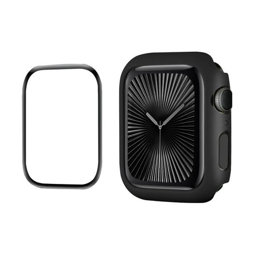 For Apple Watch Series 11 / 10 46mm ENKAY Hat-Prince 2 in 1 Solid Color PC Watch Case with Full Coverage PMMA Soft Film(Black) by ENKAY