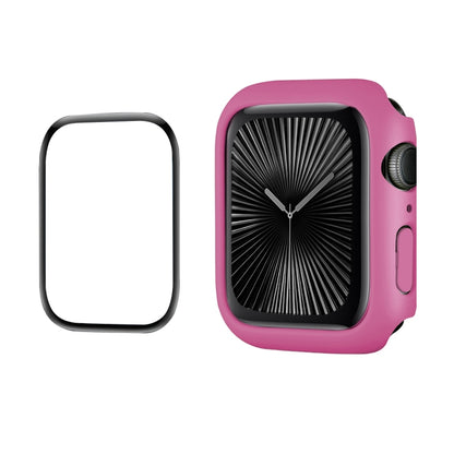For Apple Watch Series 11 / 10 46mm ENKAY Hat-Prince 2 in 1 Solid Color PC Watch Case with Full Coverage PMMA Soft Film(Rose) by ENKAY