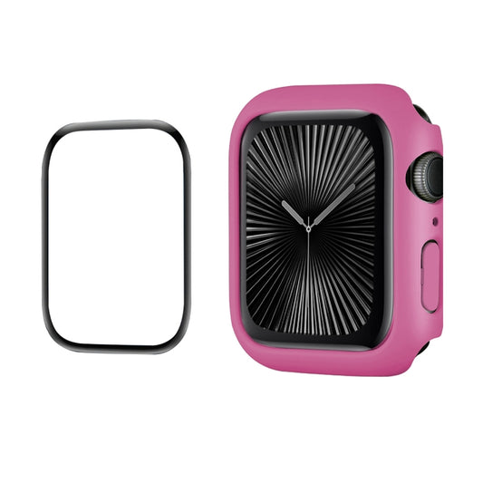 For Apple Watch Series 11 / 10 46mm ENKAY Hat-Prince 2 in 1 Solid Color PC Watch Case with Full Coverage PMMA Soft Film(Rose) by ENKAY