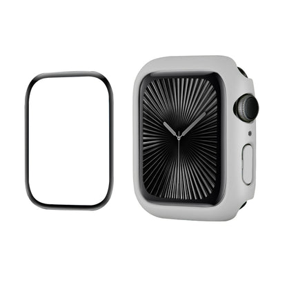 For Apple Watch Series 11 / 10 46mm ENKAY Hat-Prince 2 in 1 Solid Color PC Watch Case with Full Coverage PMMA Soft Film(Light Grey) by ENKAY