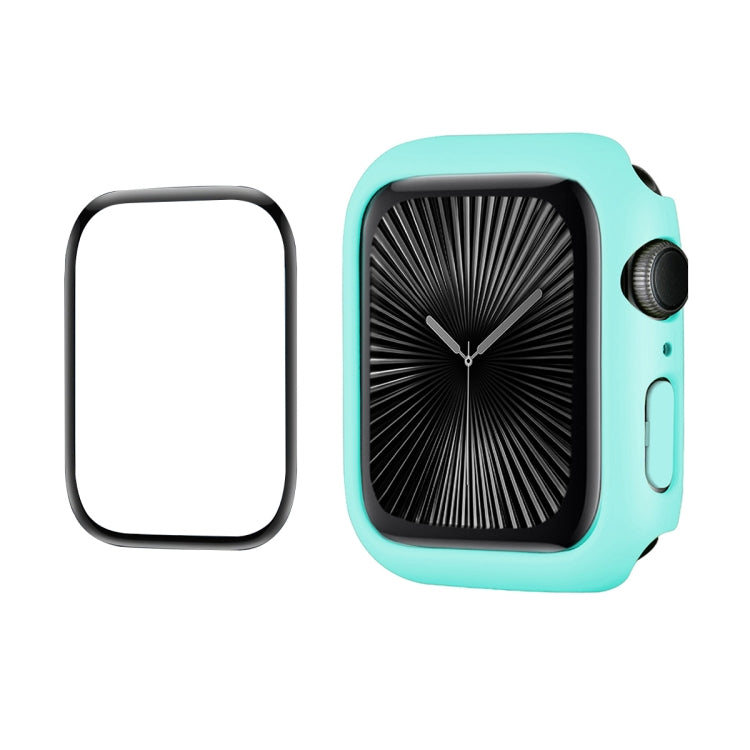 For Apple Watch Series 11 / 10 46mm ENKAY Hat-Prince 2 in 1 Solid Color PC Watch Case with Full Coverage PMMA Soft Film(Light Blue) by ENKAY