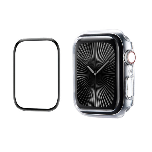 For Apple Watch Series 11 / 10 46mm ENKAY Hat-Prince 2 in 1 Solid Color PC Watch Case with Full Coverage PMMA Soft Film(Transparent) by ENKAY