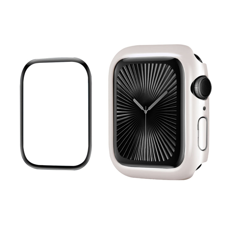 For Apple Watch Series 11 / 10 46mm ENKAY Hat-Prince 2 in 1 Solid Color PC Watch Case with Full Coverage PMMA Soft Film(Silver) by ENKAY
