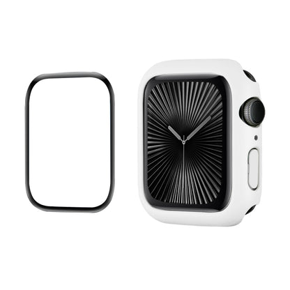 For Apple Watch Series 11 / 10 42mm ENKAY Hat-Prince 2 in 1 Solid Color PC Watch Case with Full Coverage PMMA Soft Film(White) by ENKAY
