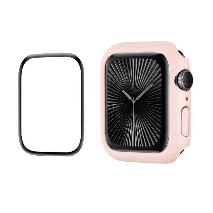 For Apple Watch Series 11 / 10 42mm ENKAY Hat-Prince 2 in 1 Solid Color PC Watch Case with Full Coverage PMMA Soft Film(Pink) by ENKAY