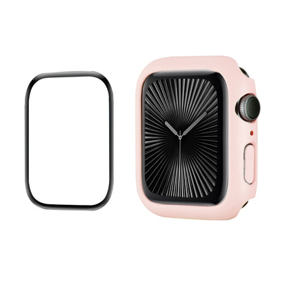 For Apple Watch Series 11 / 10 42mm ENKAY Hat-Prince 2 in 1 Solid Color PC Watch Case with Full Coverage PMMA Soft Film(Pink) by ENKAY