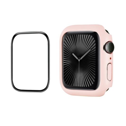 For Apple Watch Series 11 / 10 42mm ENKAY Hat-Prince 2 in 1 Solid Color PC Watch Case with Full Coverage PMMA Soft Film(Pink) by ENKAY