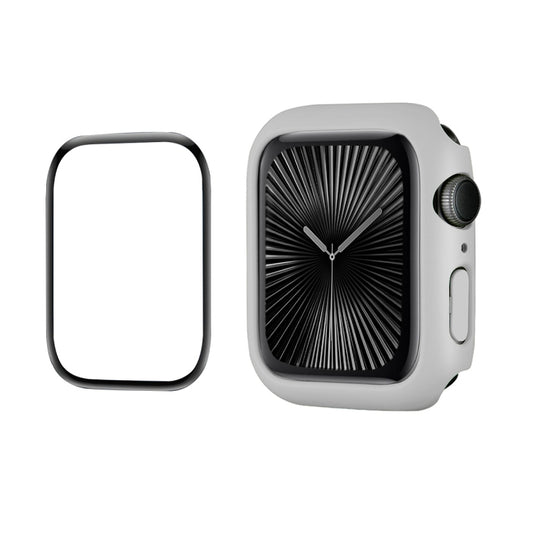 For Apple Watch Series 11 / 10 42mm ENKAY Hat-Prince 2 in 1 Solid Color PC Watch Case with Full Coverage PMMA Soft Film(Light Grey) by ENKAY