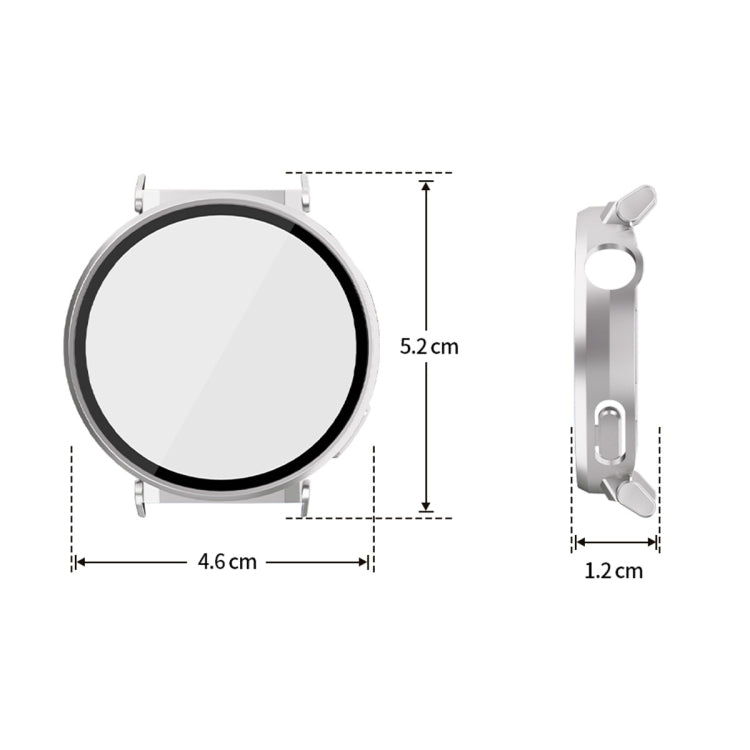 For Huawei Watch GT 5 Pro 42mm ENKAY Hat-Prince Tempered Glass Film Integrated PC Watch Case(Silver) by ENKAY