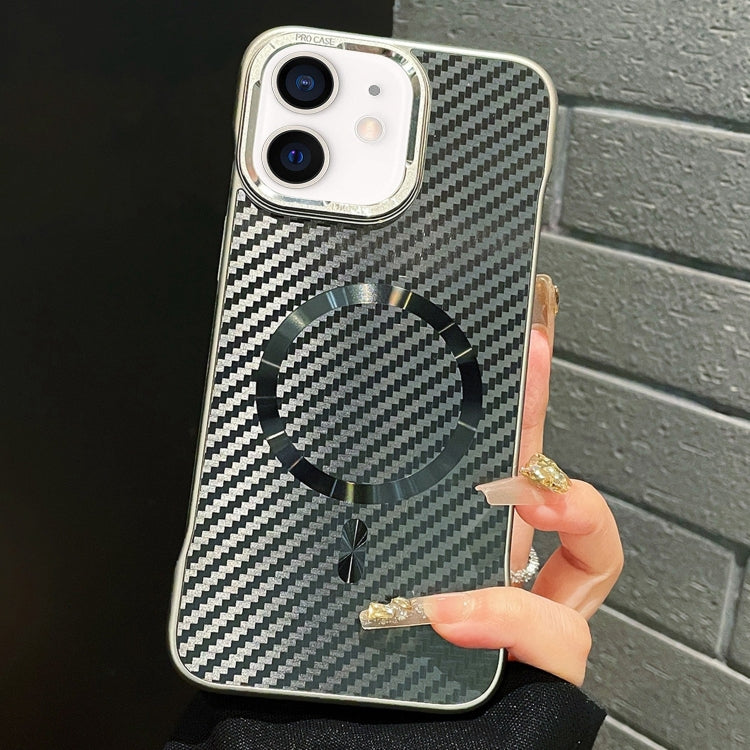 For iPhone 11 AG Carbon Fiber Frameless MagSafe Phone Case(Black) by bashfashion