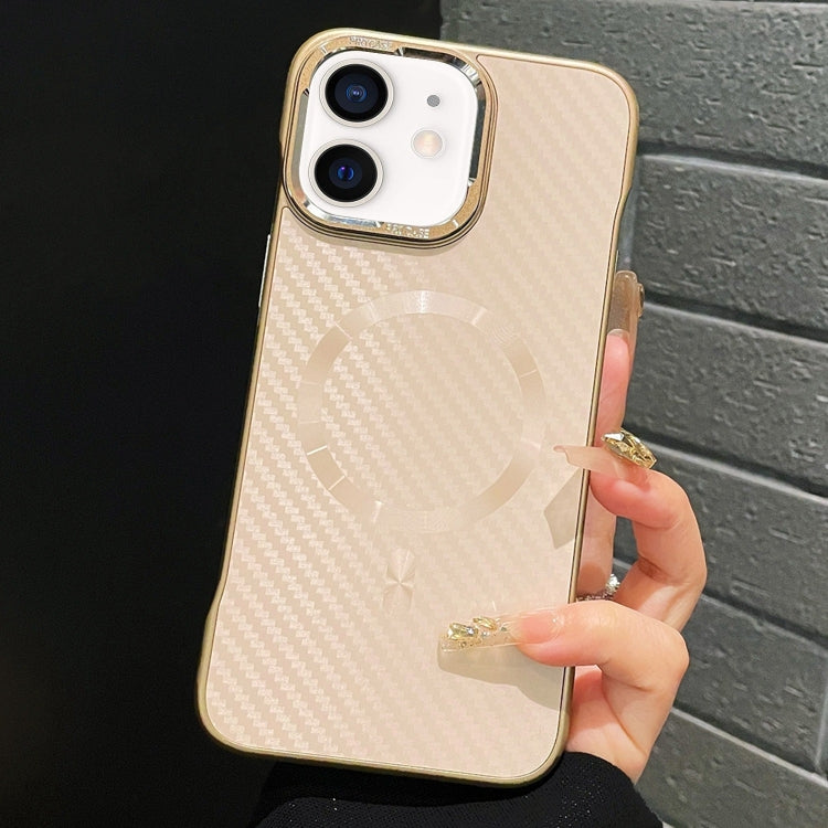 For iPhone 11 AG Carbon Fiber Frameless MagSafe Phone Case(Pink) by bashfashion