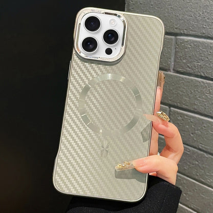 For iPhone 13 Pro AG Carbon Fiber Frameless MagSafe Phone Case(Grey) by bashfashion