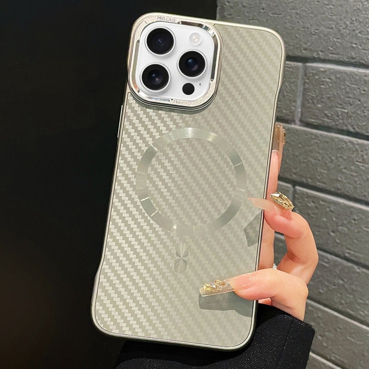 For iPhone 15 Pro Max AG Carbon Fiber Frameless MagSafe Phone Case(Grey) by bashfashion