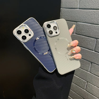 For iPhone 11 AG Carbon Fiber Frameless MagSafe Phone Case(Grey) by bashfashion