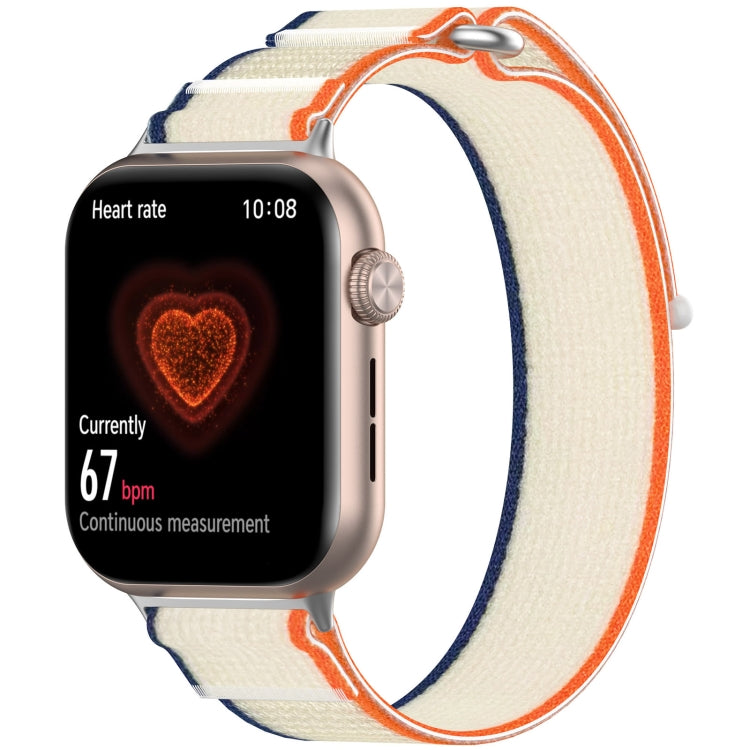 For Honor Watch 5 Nylon Woven Hook and Loop Fastener Watch Band(Orange Creamy White) by bashfashion