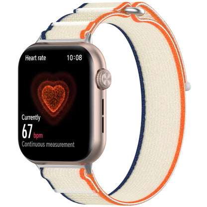 For Honor Watch 5 Nylon Woven Hook and Loop Fastener Watch Band(Orange Creamy White) by bashfashion