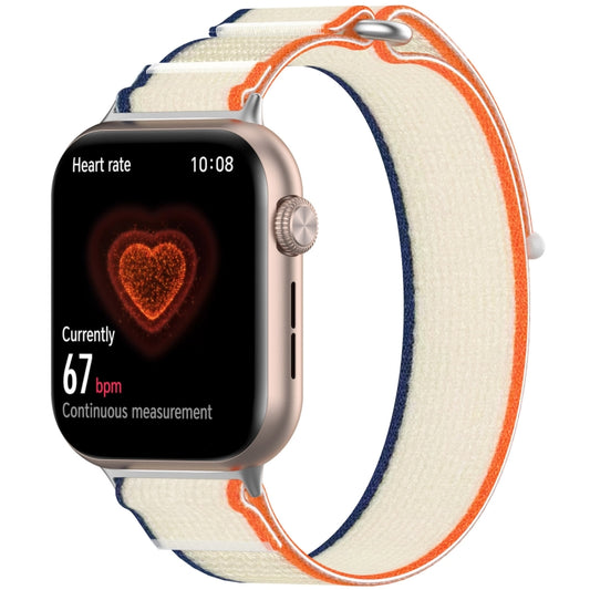 For Honor Watch 5 Nylon Woven Hook and Loop Fastener Watch Band(Orange Creamy White) by bashfashion