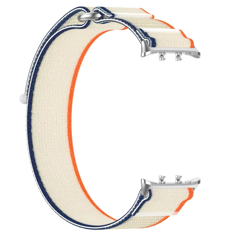 For Honor Watch 5 Nylon Woven Hook and Loop Fastener Watch Band(Orange Creamy White) by bashfashion