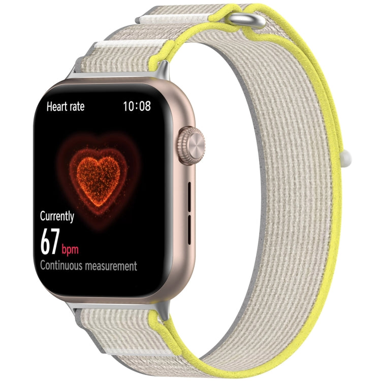 For Honor Watch 5 Nylon Woven Hook and Loop Fastener Watch Band(Yellow Gray) by bashfashion