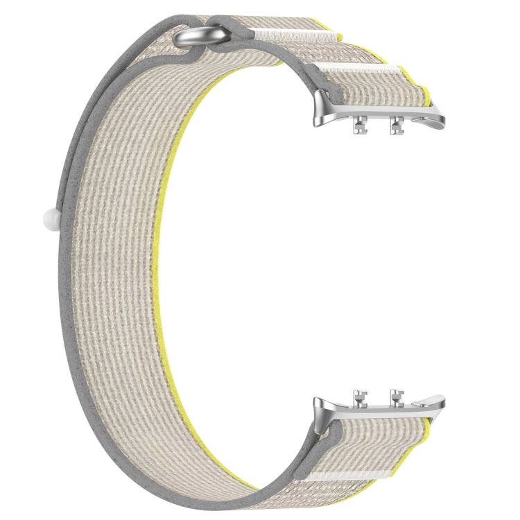 For Honor Watch 5 Nylon Woven Hook and Loop Fastener Watch Band(Yellow Gray) by bashfashion