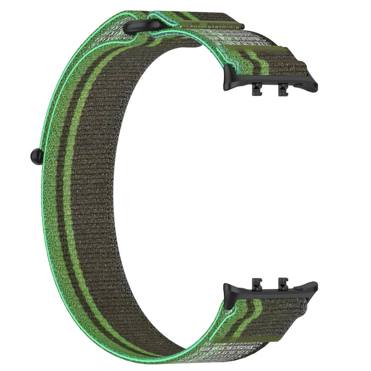 For Honor Watch 5 Nylon Woven Hook and Loop Fastener Watch Band(Blackish Green) by bashfashion