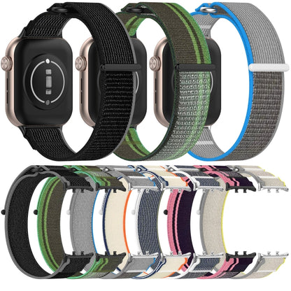 For Honor Watch 5 Nylon Woven Hook and Loop Fastener Watch Band(Green Gray) by bashfashion