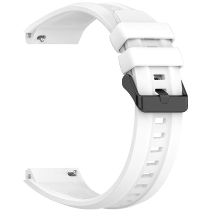 For Huawei Watch GT 5 Pro 46mm Black Steel Buckle Liquid Silicone Watch Band(White) by bashfashion