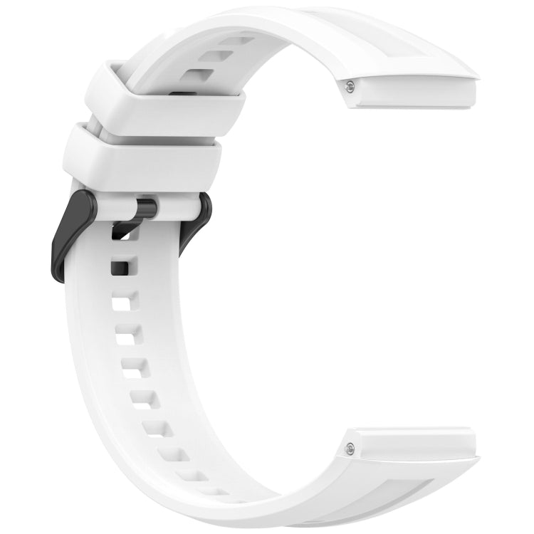 For Huawei Watch GT 5 Pro 46mm Black Steel Buckle Liquid Silicone Watch Band(White) by bashfashion