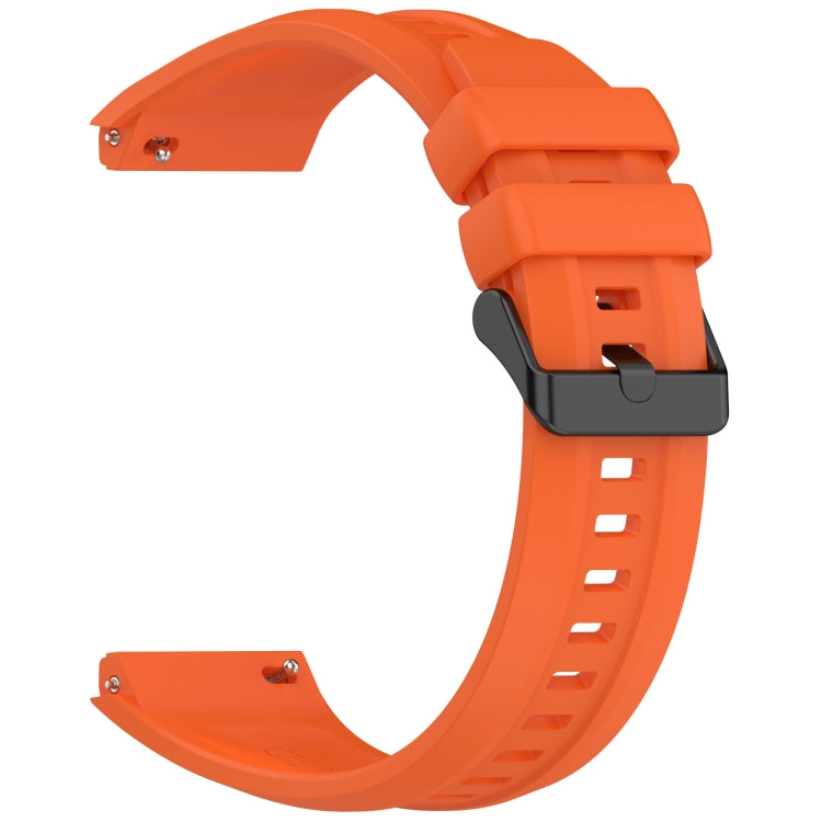 For Huawei Watch GT 5 Pro 46mm Black Steel Buckle Liquid Silicone Watch Band(Orange) by bashfashion