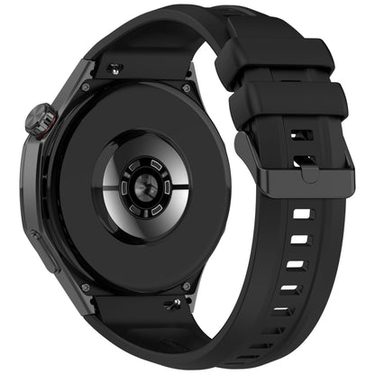 For Huawei Watch GT 5 Pro 46mm Black Steel Buckle Liquid Silicone Watch Band(Black) by bashfashion