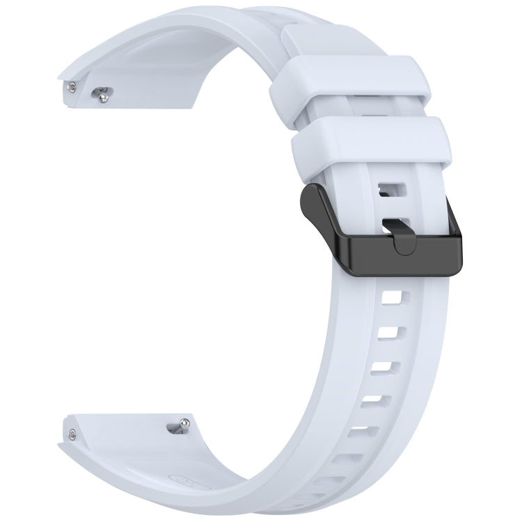 For Huawei Watch GT 5 Pro 46mm Black Steel Buckle Liquid Silicone Watch Band(Light Blue) by bashfashion